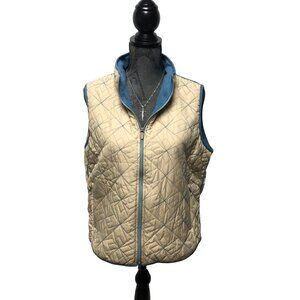 Aventura Clothing Sportif Vest Quilted Beige Womens Size XL Fleece Lining Comfy